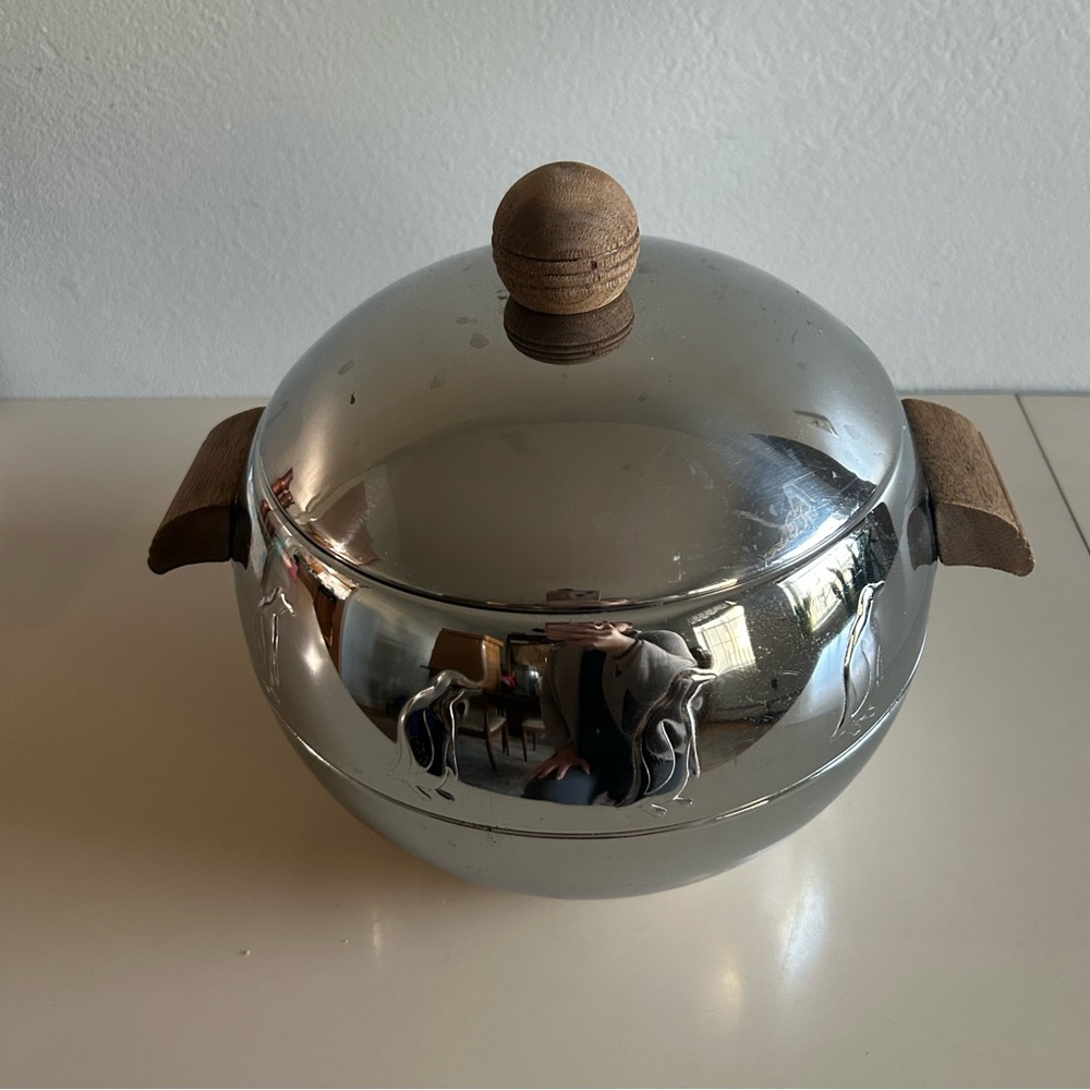 MidCentury Modern MCM Vintage West Bend Penguin Cold Server Ice Bucket Stainless - Picture 3 of 6